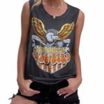 New American Bald Eagle Free Bird Tank Top. Black Photo 0