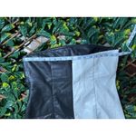 Molly green  Strapless Black White Ying Yang Faux Leather Mini Dress Size L NWT Photo 4