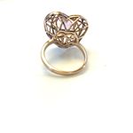 FINE STERLING SILVER 925 W/ A COPPER TINT HEART SHAPED AMETHYST PUFFED RING (8) Photo 8