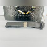 Genuine Leather Gray Crocodile Crossbody Shoulder Strap Bag With Scarf Detail Photo 7