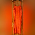 Urban Outfitters ‎ Outfitters Ooh La La Orange Red Rouge Side-Slit Romper Overlay Maxi Dress Photo 10