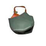 Madison De Beaute Tote Bag Womens Green Tan Leather Italian Designer bag Handbag Photo 2