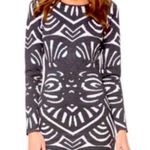 Parker  Aztec‎ Bodycon Stretch Knit Dress
Metallic Dark Gray White Size Small Photo 0