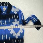 Chico's ‎ Shirt Dress Womens S Ikat Print Midi 100% Linen Long Sleeve Button Up Photo 1