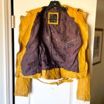 Mauritius Wild 2 RF Leather Moto Jacket Lambskin Sunrise Yellow Medium EUC Photo 7