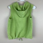 Christopher & Banks Waffle Weave Vest Womens S Green Sleeveless Hooded Full Zip Photo 10