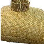 Gold Plated mesh ring Chain Weave design woven Size 9.5 NWOT Photo 0