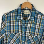 Denim & Supply Ralph Lauren Ralph Lauren Denim & Supply Womens Utility Blue Yellow Plaid Button Down Shirt L Photo 1