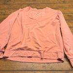 Athleta Willow V Neck Sweatshirt Peach Coral Size L Long Sleeve Pullover Photo 0