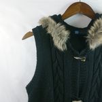 Relativity  L Hoodie Wool Blend Toggle Fur Trim Knit Vest Photo 4