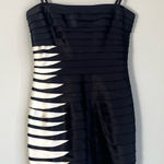 BCBGMAXAZRIA  Black Satin Strapless Mini Dress Size 0 Photo 0