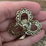 VINTAGE SHAMROCK CLOVER GOLD TONE BROOCH Photo 2