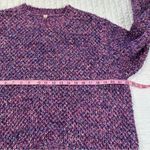 Raga  Anthropologie Rita Women's Metallic Purple Knit Crew Neck  Chunky Sweater Photo 5