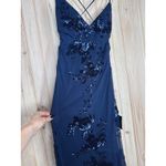 Lulus NWT  Valhalla Navy Blue Sequin Lace-Up Maxi Dress Banquet Gala NYE Glam L Photo 4