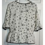 Kensie Women's Black And White Short Sleeve Owl Blouse, Polyester, Super Cute, S Photo 4