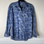ATM blue boyfriend camo camouflage button front shirt size‎ small oversized Photo 2