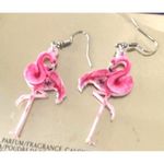 Pink Flamingo Earrings Dangle Hooks New Double Sided Las Vegas Florida B… Photo 6