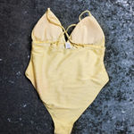 Revamped  Yellow Ribbed One-Piece Swimsuit Photo 4