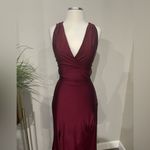 La Femme New! #28677 Satin Jersey Trumpet Gown Dark Berry Dress Sz 8 $348 Photo 4