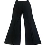 Anthropologie Anthropology Entro high waisted full leg pants Black Wide Leg Front Slits small Photo 0