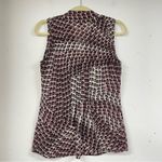 Nic+Zoe Purple Black Abstract Print Blouse Womens S Sleeveless Classic Preppy Photo 6
