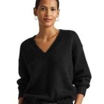 NWOT LAUREN RALPH LAUREN Black Metallic Thread Ribbed Long Sleeve Sweater Size XL Photo 1