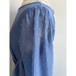 Jasambac Women's Swiss Dot Mesh Long Sleeve Cocktail Dress Large Blue Photo 3