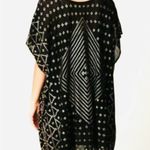 Free People  Black and Gold Geometric Blouse Photo 5