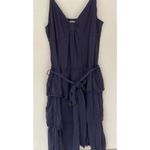 American Eagle  Navy Blue Ruffle Spaghetti Strap Dress Photo 1