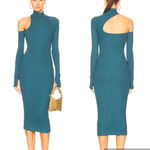 Alix NYC  Conner Ribbed Knit Cut Out Midi Dress Prussian Blue Size M NWT Photo 1