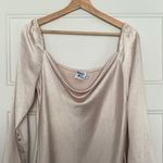Princess Polly Elegant Cream Off-Shoulder Dress Photo 5