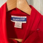 Pendleton  Women's 12 Vintage 80s Red Scarlet Secretary Long Sleeve Silky Blouse Photo 1