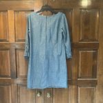 J.Crew Chambray Denim Shift Dress 3/4 Ruffle Tie Sleeves Size 4 Cottagecore Photo 2