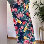 maxi dress royal blue and floral pattern size Large Photo 4