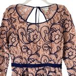 Reiss  Esther Blush Pink Navy Blue Embroidered Lace Dress size 8 Photo 2