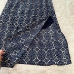 Allison Joy  One Shoulder Ruffle Navy White Print Sundress Size M Photo 5