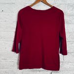 Lauren Ralph Lauren Womens Henley Shirt Size 2X Red Ribbed Cotton 3/4 Sleeve Photo 4