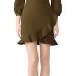 WAVERLY Grey Women’s Green Rachel Puff Sleeves Ruffles Mini Dress Size Small Photo 0