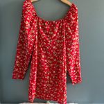 Pretty Little Thing Red Ditsy Floral Bow Mini Dress Photo 7