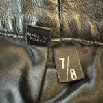 Michael Hoban North Beach Black Leather Pants Size 7/8 High Rise Straight Leg Photo 4