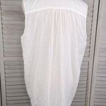 ZAC & RACHEL Sleeveless Button Down Collared Tank Pleated Front White Photo 2