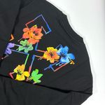 Off-White Floral Arrow Cotton Crewneck Sweatshirt Small Black NWT Photo 11