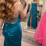 COLORS Teal Strapless Mermaid Lace Photo 1