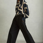 Reiss  Isadora Navy Geometric Print Button Through Shirt Photo 0