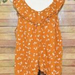 Old Navy  Plus Size XXL Mustard Yellow Linen Blend Sleeveless Top Ruffle Floral Photo 0