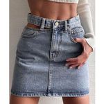 Commense Denim Cut Out Mini Skirt S NWT Photo 0