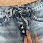 AGOLDE  24 Jaden Shorts Denim surreal distressed button fly light wash Photo 1