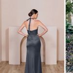 Revelry Fallon Satin Dress Black Size 4 Photo 2