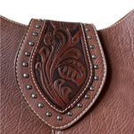 Montana West Trinity Ranch Concealed Carry Fringe Rivets Shoulder Bag Brown Photo 1