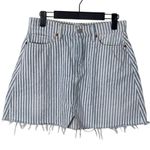 ETICA Lucy A Line Striped Denim Mini Skirt in Malibu Size 27 Blue Photo 4